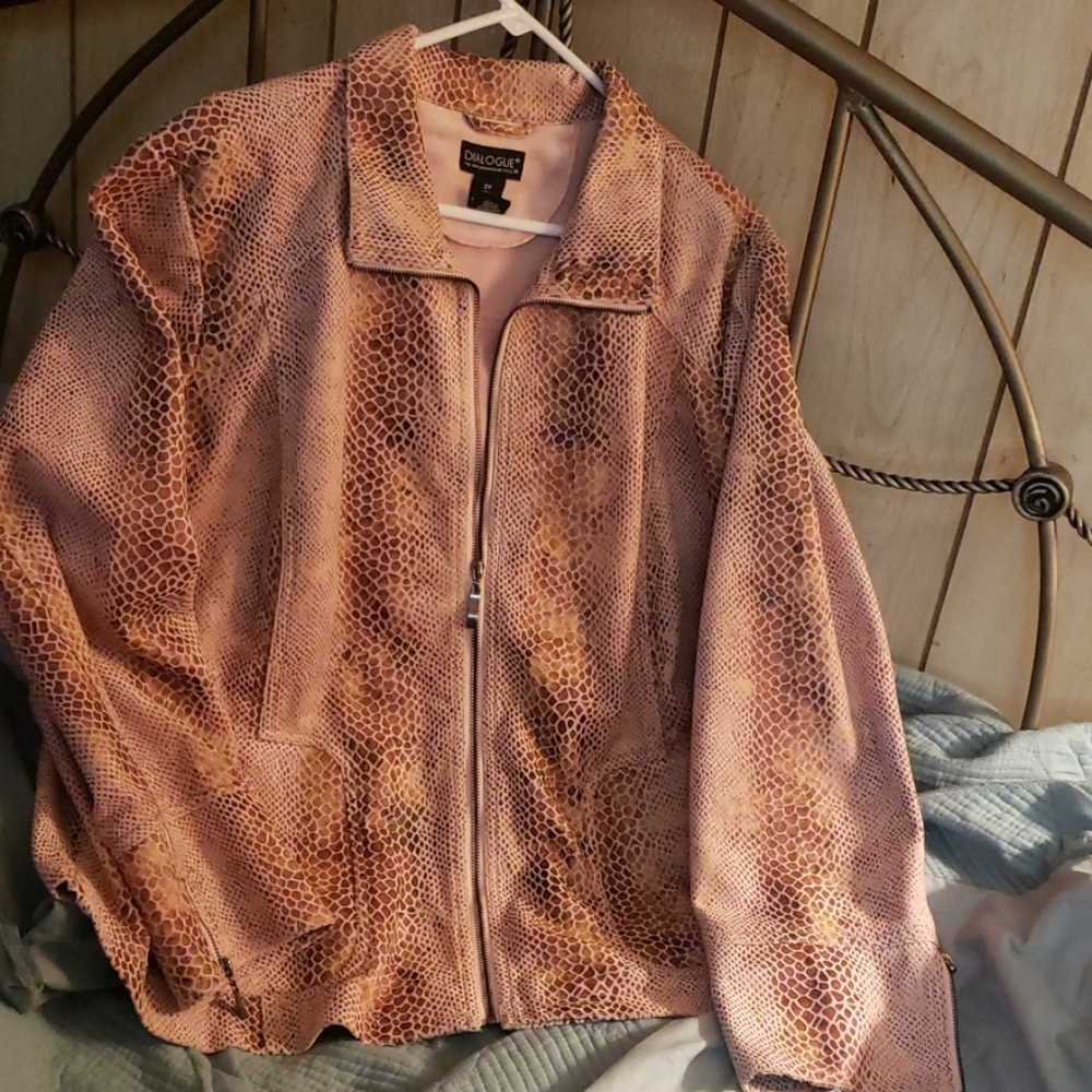 Faux Snakeskin Coat SZ 2X (fits like XL)